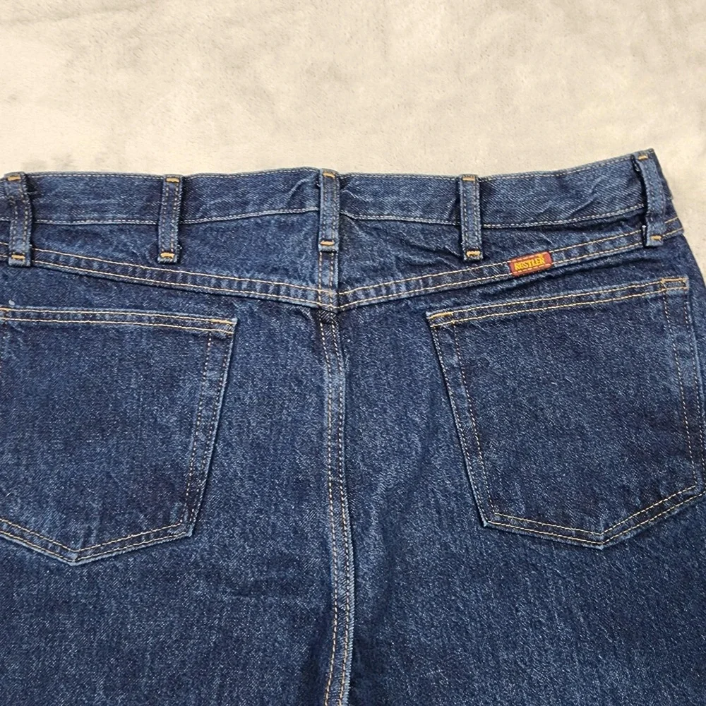 Rustler Jeans Mens 36x30 Blue Straight Leg Regular Fit Heavy Denim Casual Work